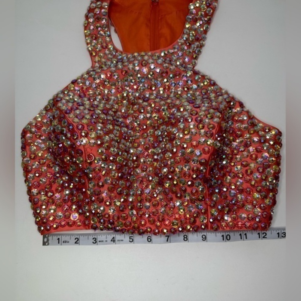 Faviana Coral 2 piece Prom Dress with Maxi‎ Skirt sz 2 - Picture 13 of 17